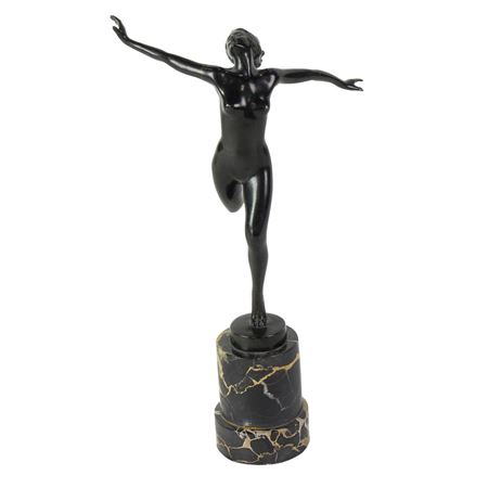 An Art Deco patinated bronze figure of a nude