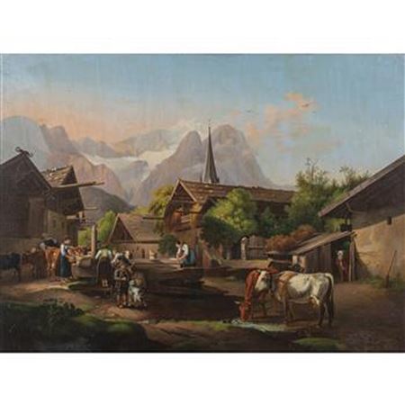 "In the Courtyard," 1839