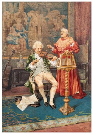 Untitled (Interior Scene with Figures)