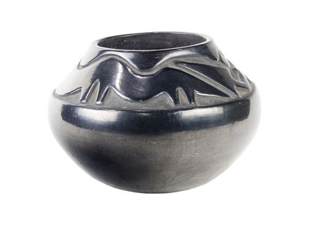 San Ildefonso Pueblo carved blackware bowl