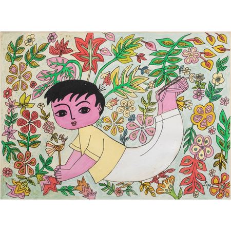 Untitled, (Child and Flowers)