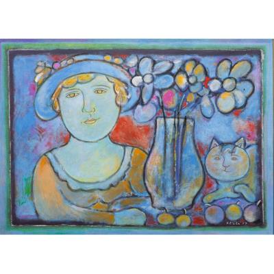 Woman with Cat