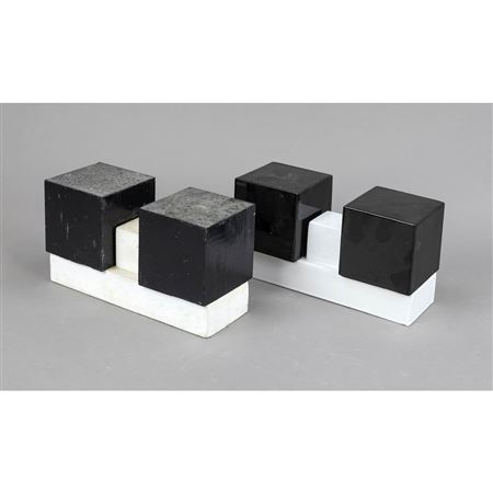 Two black cubes