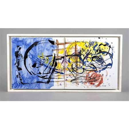 diptych, unique piece, Majolika Manufaktur Karlsruhe