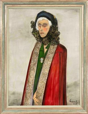 Portrait of a Lady in a Red Coat by David Shanks Ewart - Auction record, sale price, and art valuation. Compare with similar artists and explore comparable artworks.