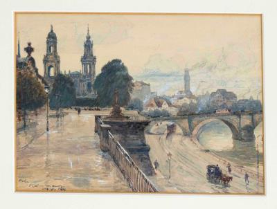 View of Dresden with the banks of the Elbe by Robert Kammerer - Auction record, sale price, and art valuation. Compare with similar artists and explore comparable artworks.