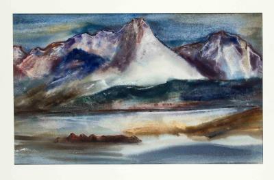 View over an Alpine lake