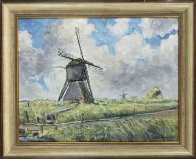 East Frisian landscape with windmills (Riepsterhammrich near Aurich)