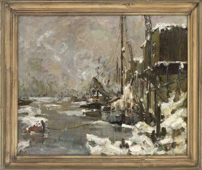 Winter in the Port of Bremen