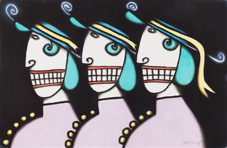 Sample artwork by Joe Average (1957 - 2024), known for painting, murals, city banners, drawings, printmaking, photography - View similar artists and auction records