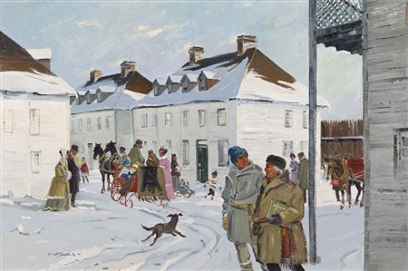 Fort Edmonton by George Lorne Holland Bouchard - Auction record, sale price, and art valuation. Compare with similar artists and explore comparable artworks.