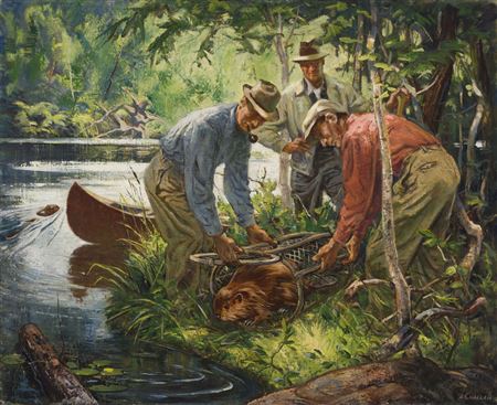 Sample artwork by Joseph Sydney Hallam (1899 - 1953), known for portrait, landscape, figure and genre painting, illustration, commercial art, teaching - View similar artists and auction records