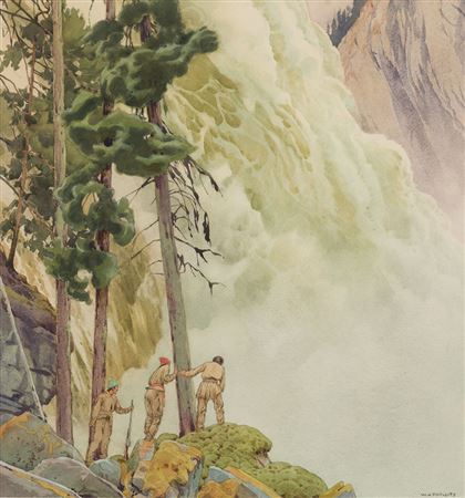 Sample artwork by Walter Joseph Phillips (1884 - 1963), known for landscape and marine painting, wood block prints, teaching - View similar artists and auction records