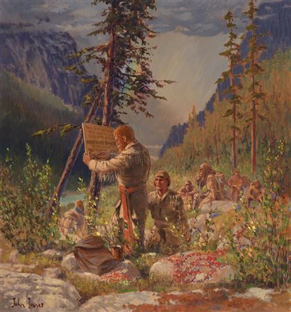 Samuel Black at Finlay River by John Innes - Auction record, sale price, and art valuation. Compare with similar artists and explore comparable artworks.