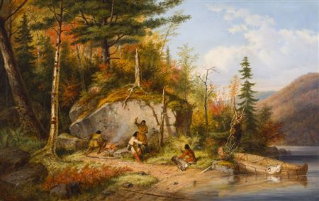 Canadian Autumn, View on the Road to Lake St. John by Cornelius David Krieghoff - Auction record, sale price, and art valuation. Compare with similar artists and explore comparable artworks.