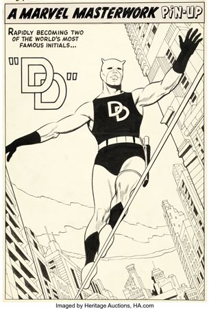 Wally Wood Daredevil #5 Pin-Up Illustration Original Art (Marvel, 1964)