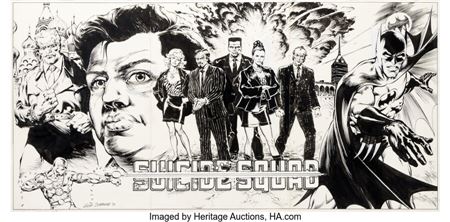 Geof Isherwood Suicide Squad #40 Triptych Poster Illustration Original Art and Production Color Art (DC, 1990)