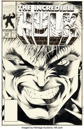 Dale Keown and Bob McLeod The Incredible Hulk #379 Cover Original Art (Marvel, 1991)