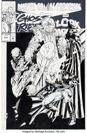 Joe Madureira and Hector Collazo Marvel Comics Presents #121 Ghost Rider / Cloak and Dagger Cover Original Art (Marvel, 1993)