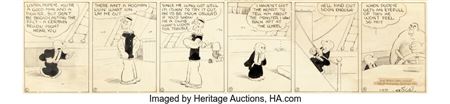 E. C. Segar Thimble Theatre featuring Popeye Daily Comic Strip Original Art dated 1-25-30 (King Features Syndicate, 1930)