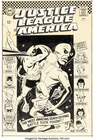 Mike Sekowsky and Joe Giella Justice League of America #47 Cover Original Art (DC, 1966)
