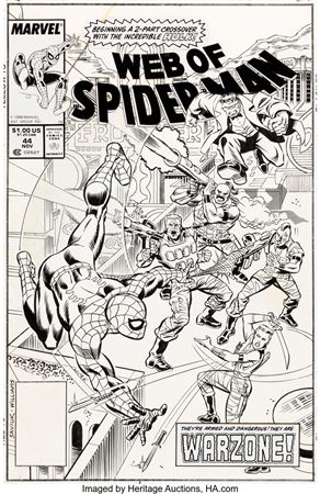 Alex Saviuk and Keith Williams Web of Spider-Man #44 Cover Joe Fixit Original Art (Marvel, 1988)