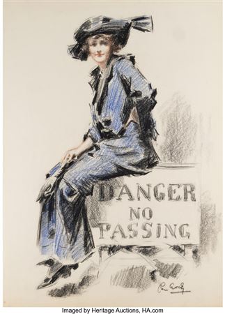 Sample artwork by Raymond Moreau Crosby (1876 - 1945), known for magazine illustration - View similar artists and auction records