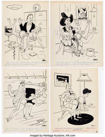 Herc Ficklen - Single Panel Gag Cartoon Illustration Grab-Bag Original Art Group of 7 (Humorama, 1957) by Herc Ficklen - Auction record, sale price, and art valuation. Compare with similar artists and explore comparable artworks.