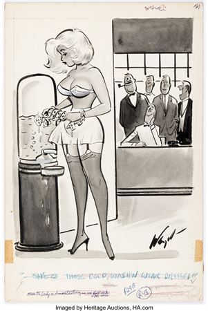 Bill Wenzel Gee-Whiz April-1961 Single Panel Gag Cartoon Illustration Original Art (Humorama, 1961) by William Michael (Bill) Wenzel - Auction record, sale price, and art valuation. Compare with similar artists and explore comparable artworks.