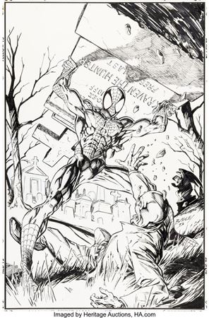Mark Bagley The Amazing Spider-Man #389 Cover Original Art (Marvel, 1994)