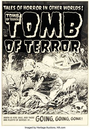 Lee Elias Tomb of Terror #16 Cover Original Art (Harvey, 1954)
