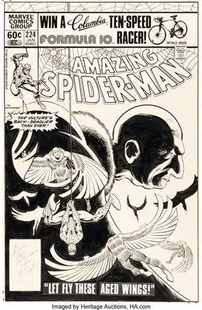 Ed Hannigan, John Romita Jr., and Bob Layton The Amazing Spider-Man #224 Cover Original Art (Marvel, 1982)