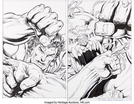 Dan Jurgens and Brett Breeding Superman / Doomsday: Hunter / Prey #3 Front and Back Cover Original Art Group of 2 (DC, 1994)