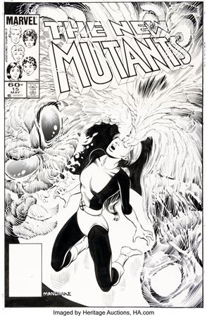 Tom Mandrake The New Mutants #15 Cover Original Art (Marvel, 1984)