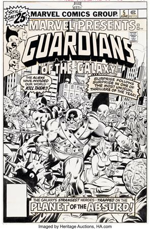 Al Milgrom and Joe Sinnott Marvel Presents #5 Guardians of the Galaxy Cover Original Art (Marvel, 1976)