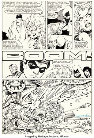 Walt Simonson and Terry Austin Marvel and DC Present Featuring the Uncanny X-Men and the New Teen Titans #1 Story Page 23 Original Art (Marvel, 1982)