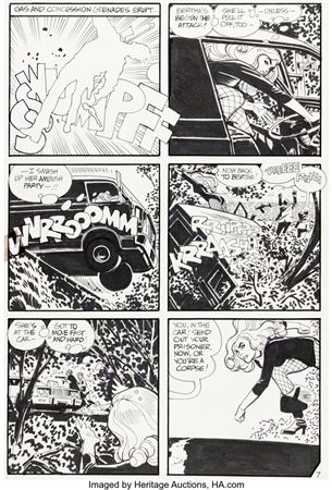 Alex Toth Adventure Comics #419 Black Canary Story Page 7 Original Art (DC, 1972)