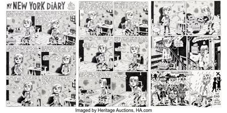 Julie Doucet Dirty Plotte #12 Complete 3-Page Story Original Art (Drawn & Quarterly, 1998)