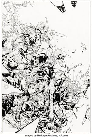 Chris Bachalo and Tim Townsend The Amazing Spider-Man #555 Cover Wolverine Original Art (Marvel, 2008)
