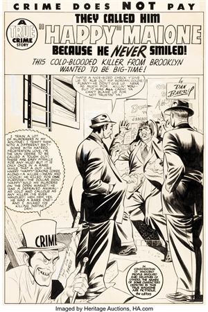 Dan Barry Crime Does Not Pay #65 Splash Page 1 Original Art (Lev Gleason, 1948) by Dan Barry - Auction record, sale price, and art valuation. Compare with similar artists and explore comparable artworks.