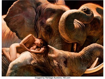 Julie Bell "Sanctuary" Painting Original Art (undated)