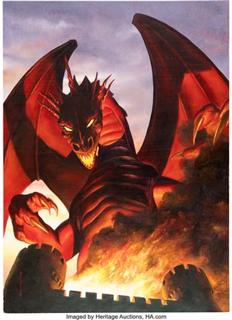 John Bolton The Black Dragon #6 Cover Painting Original Art (Marvel/Epic, 1985)