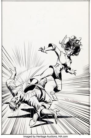 Dick Giordano Richard Dragon, Kung-Fu Fighter #5 Cover - Lady Shiva First Appearance Original Art (DC, 1975)
