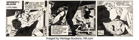 Jim Holdaway Modesty Blaise #176 Daily Comic Strip Original Art (London Times Mirror, 1963)