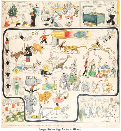 Frederick Burr Opper Happy Hooligan Sunday Comic Strip Original Art (c. 1900-1932)