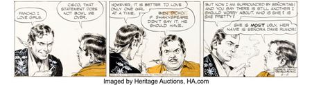 Jose Luis Salinas Cisco Kid Daily Comic Strip Original Art dated 5-15-52 (King Features Syndicate, 1952)