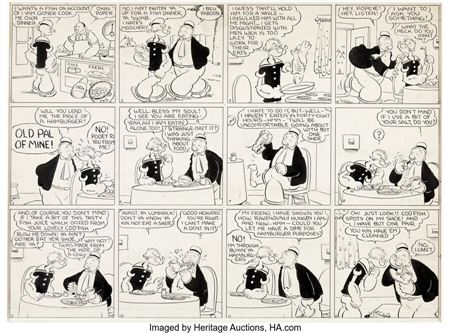 E.C. Segar Thimble Theatre Starring Popeye Sunday Comic Strip Original Art dated 12-29-35 (King Features, 1935)