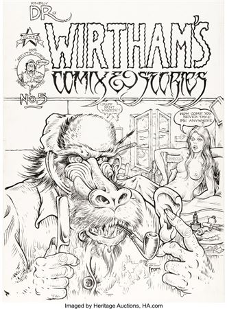 Greg Irons Dr. Wirtham's Comix & Stories #5/6 Cover Original Art (Clifford Neal, 1980)