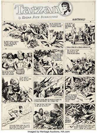 Burne Hogarth Tarzan #645 Sunday Comic Strip Original Art dated 7-18-43 (United Feature Syndicate, 1943)