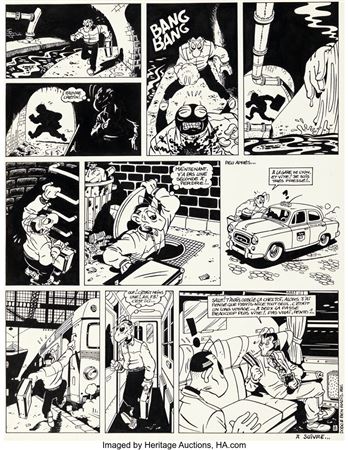 Dodo and Ben Radis Gomina, Le Point Du Jour #2 Story Page 8 Original Art (Albin Michel, 1987)